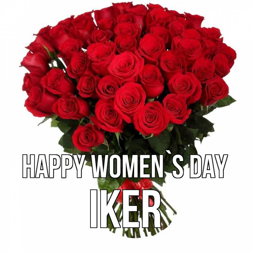 Greetings card с именем, Iker happy women`s day цветы на 8 марта 1 Greetings with text for free download 